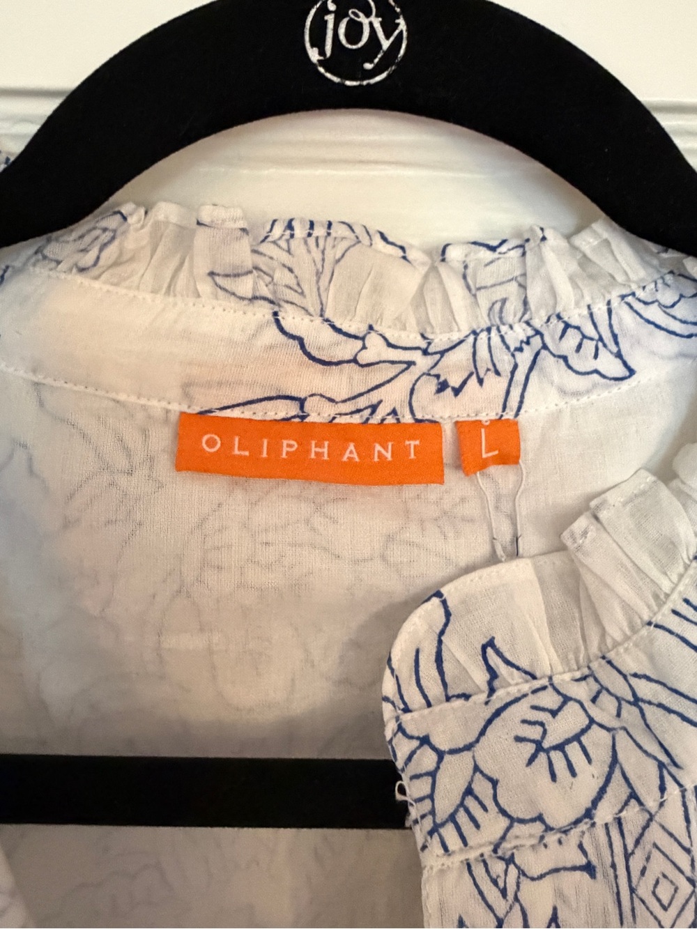 Oliphant White Sleeveless Mini Dress with Blue Floral Print - Picture 3 of 6